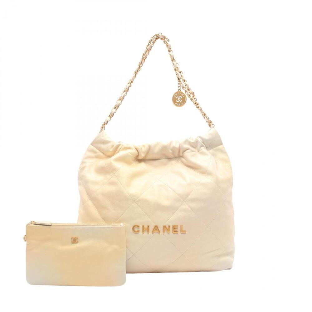 Chanel Matelassé 22 Large Shoulder Bag/Handbag, Lambskin Leather, Women's, Iv...